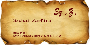 Szuhai Zamfira névjegykártya